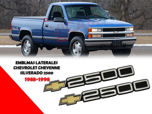 Par De Emblemas Laterales Chevrolet Cheyenne 2500 1988-1998