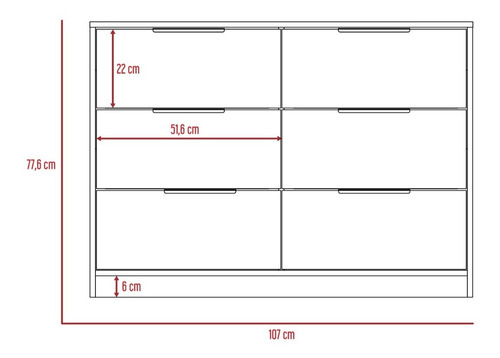 Comoda Kaia 4 Cajones / 2 Puertas - Miel / Blanco