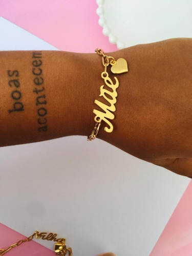 Imagem 5 de 6 de Pulseiras Feminina Dourada Mãe E Filha