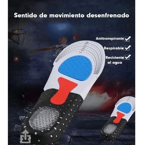 Imagen 9 de 9 de Par Plantillas Ortopédica Gel Fascitis Espolón Ajustable Pie