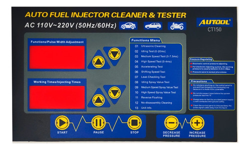 Calcomania Panel Maquina Limpiar Inyectores Autool Ct-150
