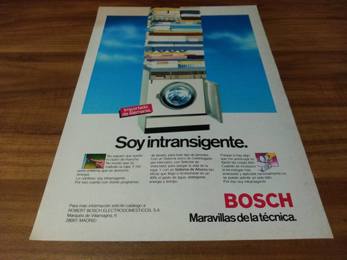 (pe240) Publicidad Lavarropas Bosch * 1985
