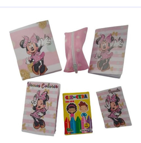 Kit Escolar Completo Minnie Rosa Para Boneca Baby Alive