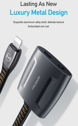 Imagen 9 de 10 de Adaptador iPhone Carga Lightning + Jack 3.5 Audio Llamadas