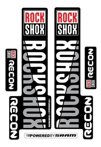 Adesivos Rock Shox Recon Suspensão Bike Bicicleta Kit