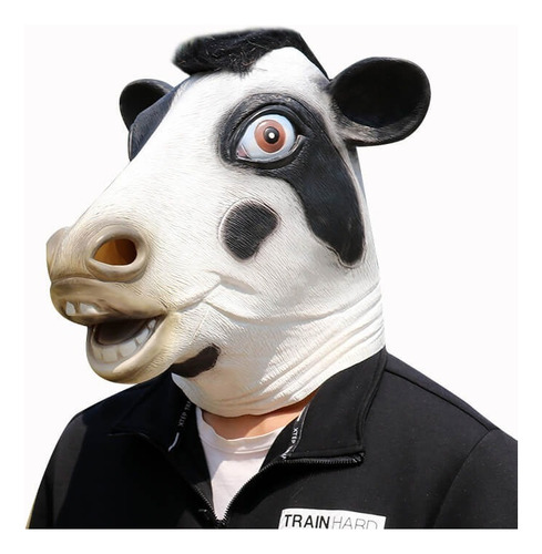 Máscara De Cabeza De Vaca Disfraz De Animal De Látex