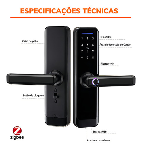 Fechadura Inteligente Digital Novadigital Zigbee Tuya Smart