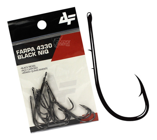 Anzol Albatroz 4330 Black Com Farpa Nº 7/0 - (5 Peças)