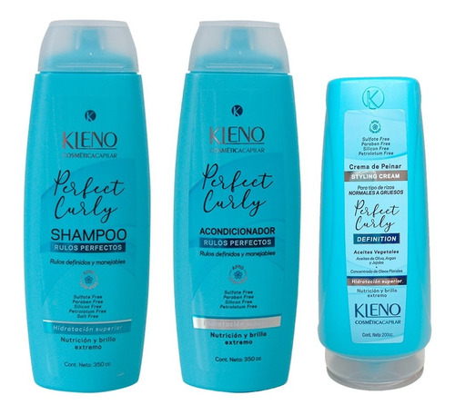Shampoo + Acondicionador + Crema Peinar Perfect Curly Kleno