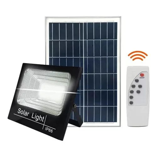 LAMPARA SOLAR EXTERIOR TIPO REFLECTOR DE 3.500 LUMEN 200W CON CONTROL REMOTO