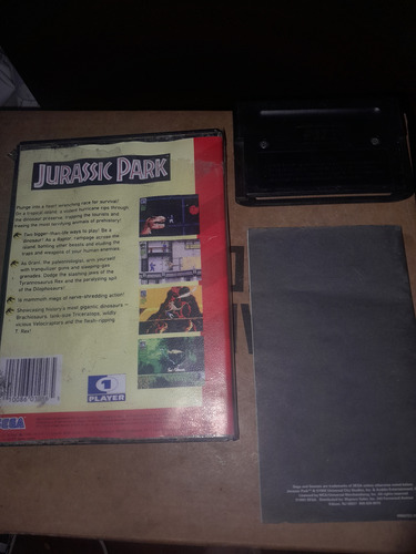 Juego Jurassic Park Sega Genesis Completo (orig/usa) Import (Usado)