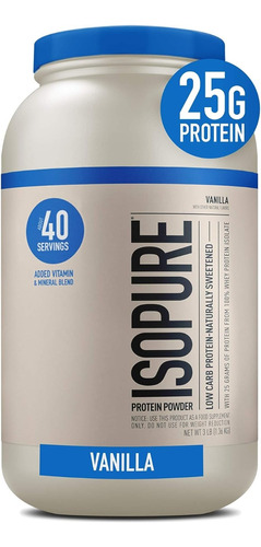 Proteina Isopure Low Carb Nature´s Best 3lb Natural Vainilla