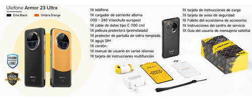 Celular Ulefone Armor 23 Ultra 5g Smartphone Robusto Desbloqueado Doble Sim Mensaje Satelital 12gb+512gb 6.78 Pulgadas Fhd+ 50mp+50mp Cámara Andriod13