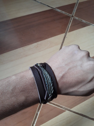 Pulseira Masculina De Couro 