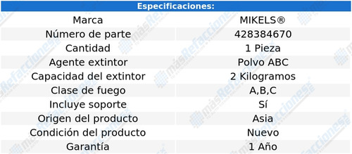 Extinguidor De Emergencia 2 Kilos Mikels Ee-2