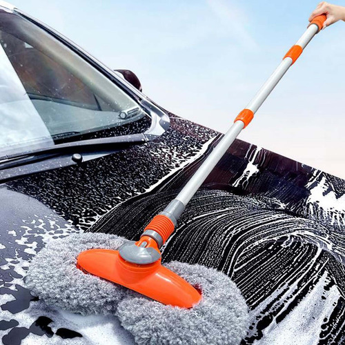 Fregona Para Lavado De Autos Con Poste Curvo Extensible, Mop