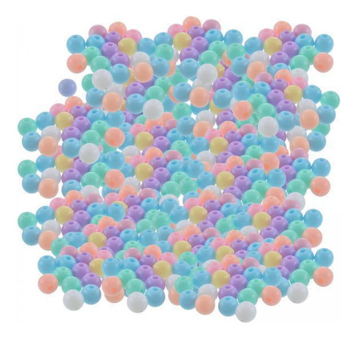 2 X 500 Uds. Cuentas Redondas Sueltas Espaciadoras Color