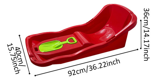 Trineo De Nieve De 92 Cm, Trineo Deslizante De Césped, Rojo