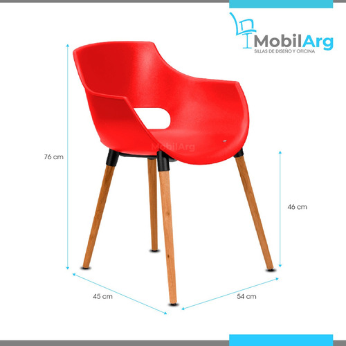 Imagen 4 de 8 de Silla Comedor Cicina Frida Wood Nordica Patas De Madera Petiribí Lustrada Calidad Premium C/ Garantia