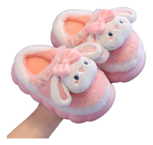 Lindas Zapatillas Cálidas Para Niños Conejos De Invierno