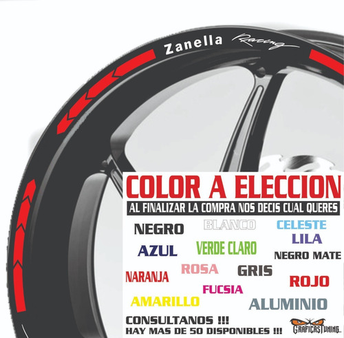 Imagen 4 de 10 de Calcos Zanella Llantas + Regalo - 00165 Graficastuning