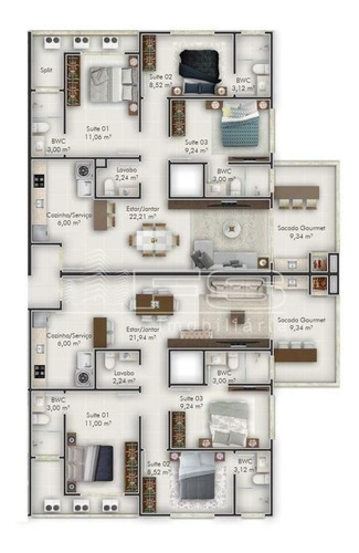 Imagem 10 de 14 de Allure Residence - 3 Suites Praia De Palmas - 3967