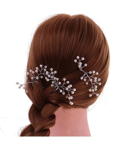 3 Piezas De Adornos Nupcial Boda De Color Plata Clip Pinza