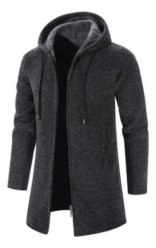 comprar Abrigo Largo Cachemira Hombre Suéter Chaqueta Con Capuch [u]