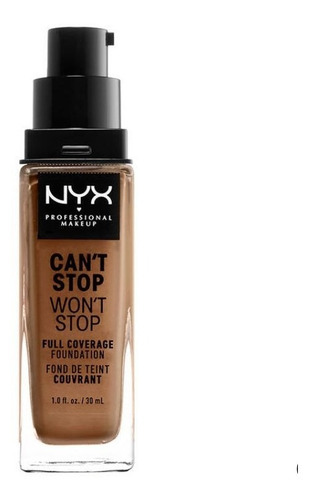 Base Líquida Nyx Cant Stop Wont Stop Cobertura Total 30 Ml Tom Mahogany