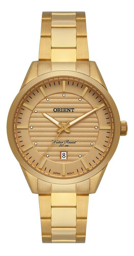 Relógio Orient Feminino Dourado Social Data Fgss1224 C1kx