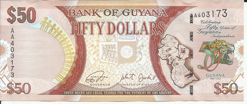 Guyana 50 Dolares 2016