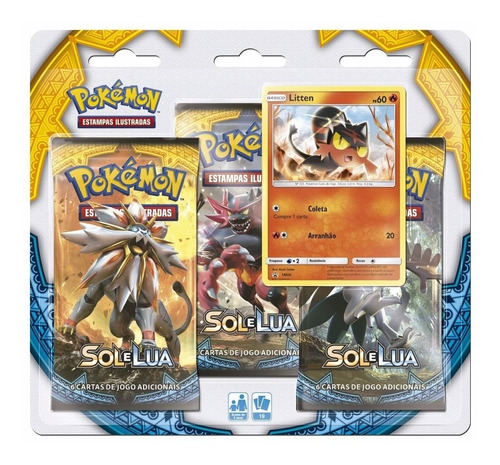 Pokemon Triple Pack Cards Tcg Coleçoes Varios Modelos Copag