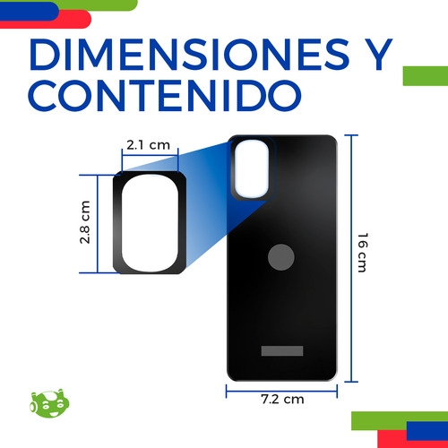 Tapa Trasera Compatible Con Moto G22 5g Xt2231-1 Xt2231-2 Xt2231-3 Xt2231-5 Color Negro Slim Company