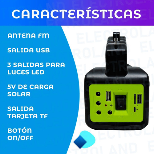 Imagen 3 de 10 de Kit Panel Solar Portátil + 3 Focos Lámparas Con Carga Usb
