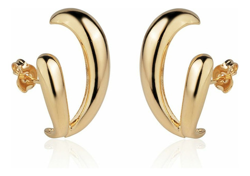 Brinco Ear Hook Class Banhado A Ouro (semijoia)