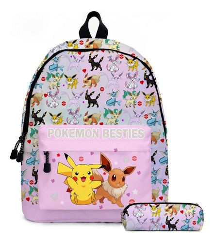 2 Unids/set Pokemon Pikachu Mochila Escolar Estuche Para