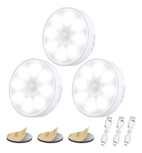 Luz Led Nocturna Inalámbrica Con Sensor De Movimiento (3pk)