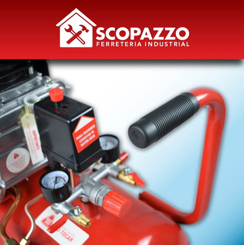 Imagen 4 de 9 de Compresor De Aire Portátil 50 L 2.5 Hp + Kit 5 Piezas Omaha