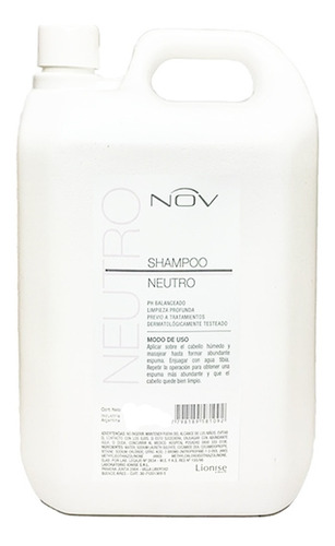 Shampoo Nov Neutro 4lts Alisados Profesional Peluquería