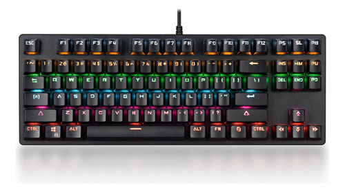 Teclado Mecânico Com Fio De 87 Teclas Com Luz De Fundo