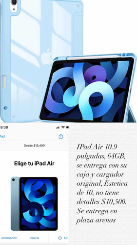 iPad Air 4ta Generación, Azul Cielo, 64gb