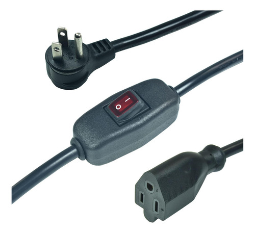 Cable De Extensión De Enchufe Plano Con Interruptor De Agua,