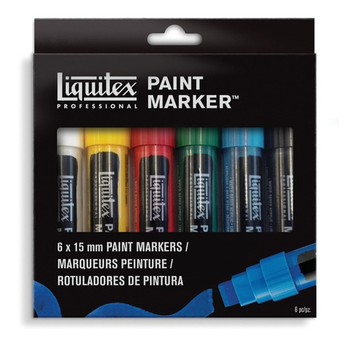 Marcador Paint Marker Wide 06 Cores Clássico Liquitex