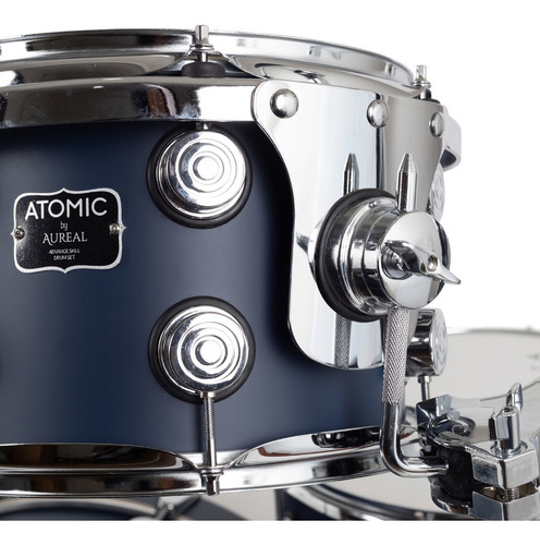 Bateria acústica Aureal Atomic com hardware e pratos Br Color Azul escuro