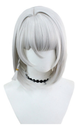 Peluca Corta Para Cosplay De Anby Demara, Color Plateado