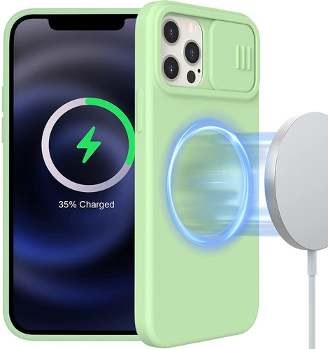 Funda Verde Para iPhone 12 Pro Max Con Proteccion De Camara