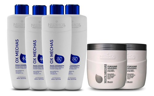 Imagem 1 de 8 de 2 Pó Descolorante Branco White Mechas | 2 Ox 30 | 2 Ox 40vol
