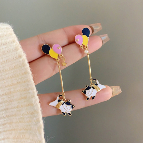 Pendientes De Dibujos Animados Con Forma De Gato Con Forma D