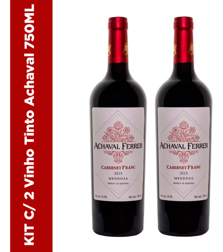 Vinho Tinto Achaval-ferrer Cabernet Franc  750ml Kit C/ 2