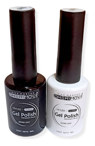 Pack Colores Permanentes Cherimoya 8ml Blanco + Negro 